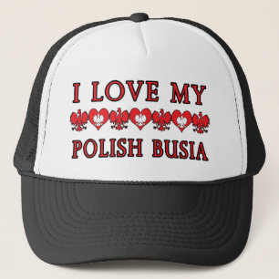 I Love My Polish Busia Trucker Hat