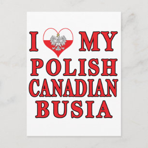 I Love My Polish Canadian Busia Postcard