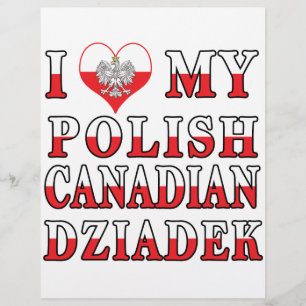 I Love My Polish Canadian Dziadek Flag