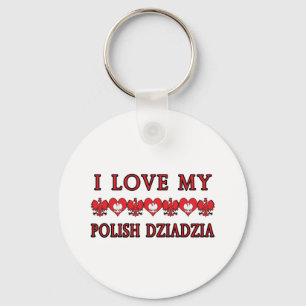 I Love My Polish Dziadzia Key Ring