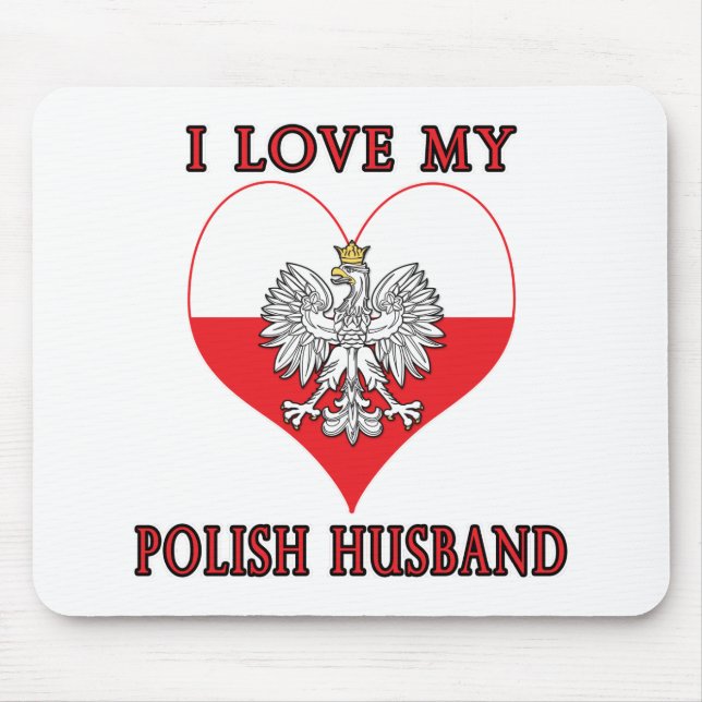 I Love My Polish Husband Mouse Mat (Front)