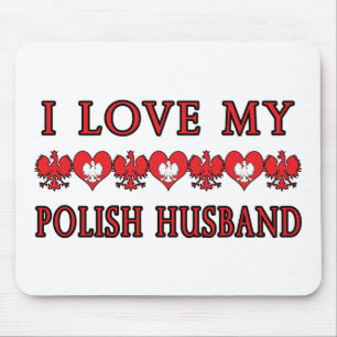 I Love My Polish Husband Mouse Mat