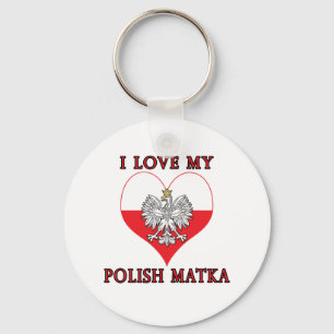 I Love My Polish Matka Key Ring