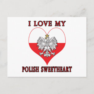I Love My Polish Sweetheart Postcard