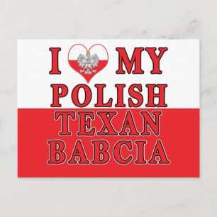 I Love My Polish Texan Babcia Postcard
