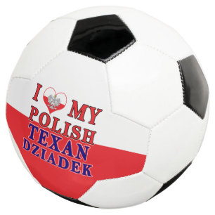 I Love My Polish Texan Dziadek Football