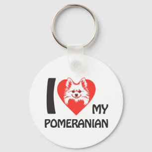 I Love My Pomeranian – Cute Fluffy Dog Lover Gift Key Ring