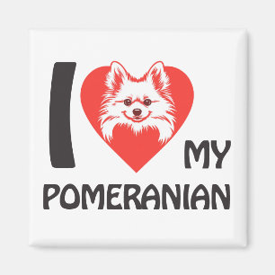 I Love My Pomeranian – Cute Fluffy Dog Lover Gift Magnet