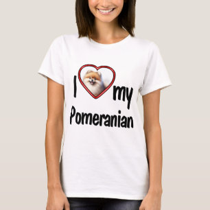 I Love My Pomeranian - Cute Heart Photo Frame T-Shirt