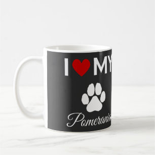 I love my Pomeranian dog custom text Coffee Mug