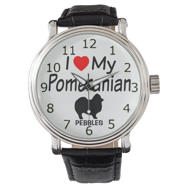 I Love My Pomeranian Dog Watch (Front)