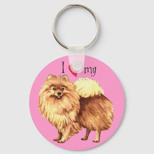I Love my Pomeranian Key Ring
