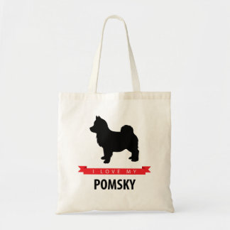 I Love My Pomsky Tote Bag