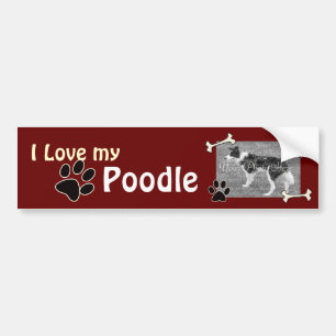 I love my Poodle Bumper Sticker