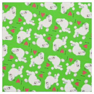 I Love my Poodle Fabric