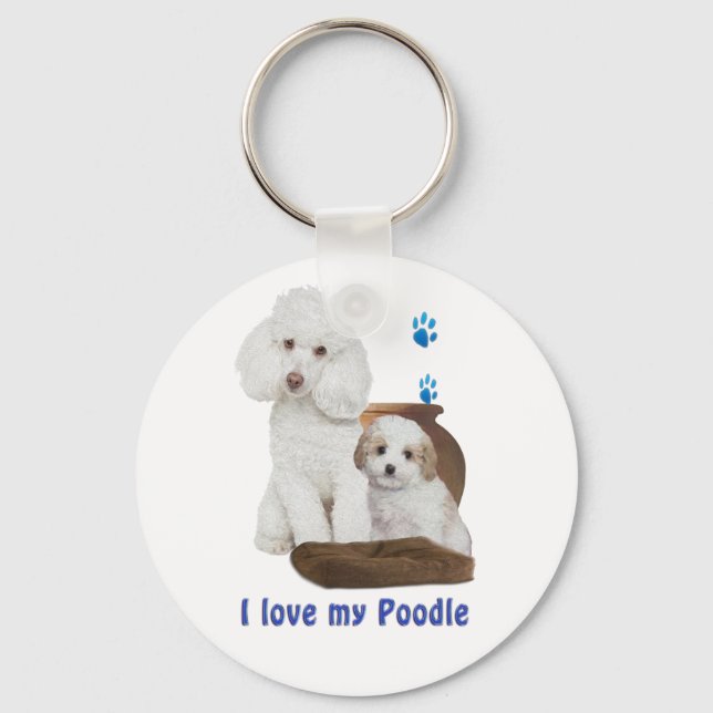 I love my Poodle Key Ring (Front)