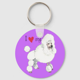 I Love my Poodle Key Ring