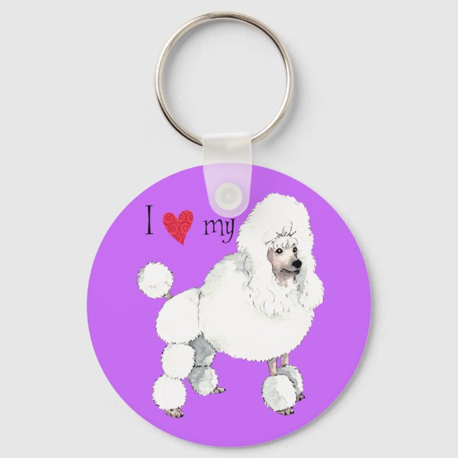 I Love my Poodle Key Ring (Front)
