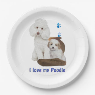 I love my Poodle Paper Plate