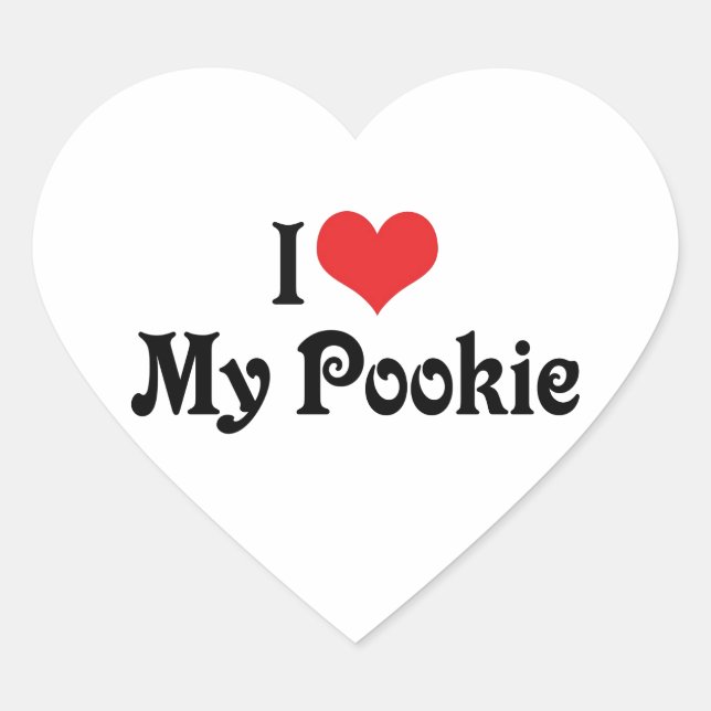 I Love My Pookie Heart Sticker (Front)