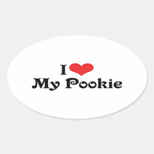 I Love My Pookie Oval Sticker