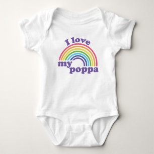 I Love My Poppa - Cute Rainbow  Baby Bodysuit