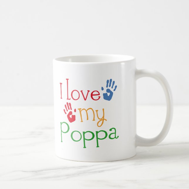 I Love My Poppa (Handprints) Coffee Mug (Right)