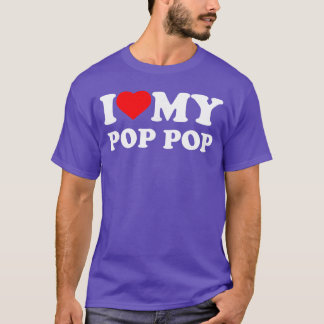 I Love My PopPop I Heart Family Grandpa PopPop vin T-Shirt