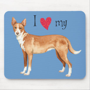 I Love my Portuguese Podengo Mouse Mat