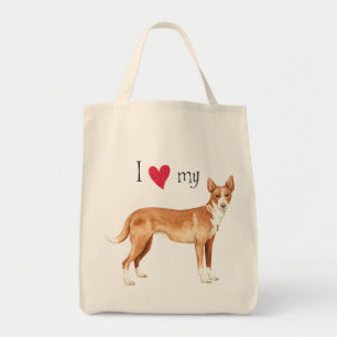 I Love my Portuguese Podengo Tote Bag
