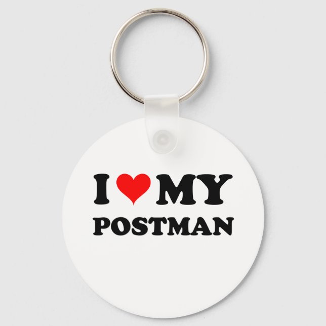 I Love My Postman Key Ring (Front)