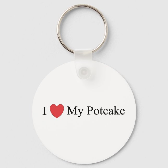 I Love My Potcake Keychain (Front)