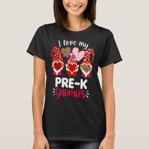 I Love My Pre k Sweeties Leopard Plaid Gnome Teach T-Shirt