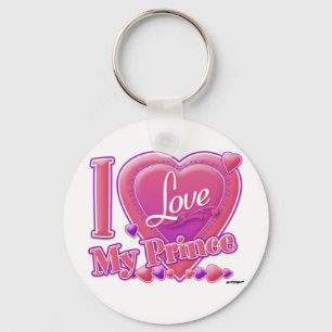 I Love My Prince pink/purple - heart Key Ring