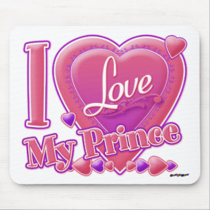 I Love My Prince pink/purple - heart Mouse Mat