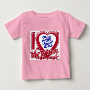 I Love My Prince red heart - photo Baby T-Shirt