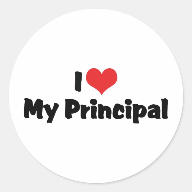 I Love My Principal Classic Round Sticker (Front)