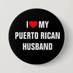 I Love My Puerto Rican Husband 7.5 Cm Round Badge