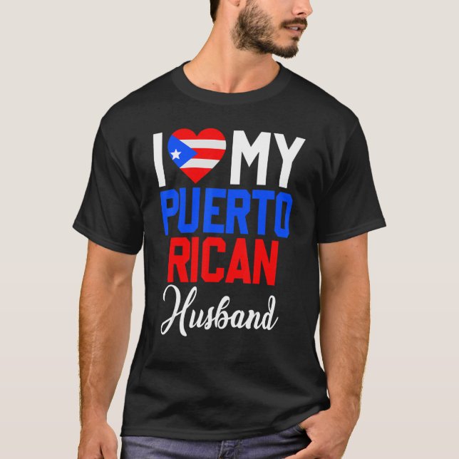 I Love My Puerto Rican Husband Canada Flag Married T-Shirt (Front)