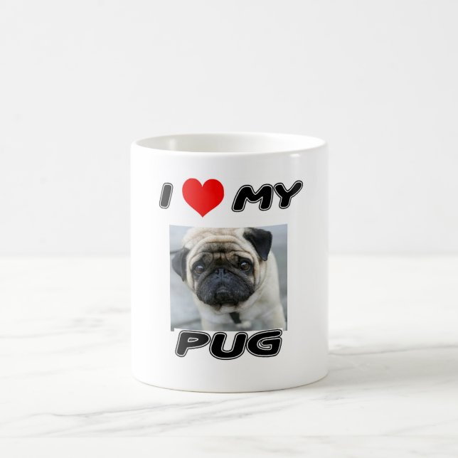 I LOVE MY PUG - ADD YOUR OWN PHOTO - MUG (Center)