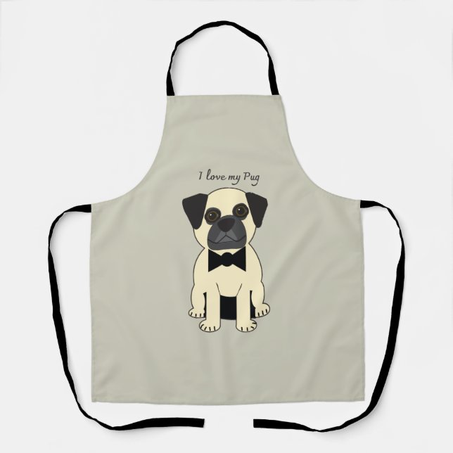 I Love My Pug Apron (Front)