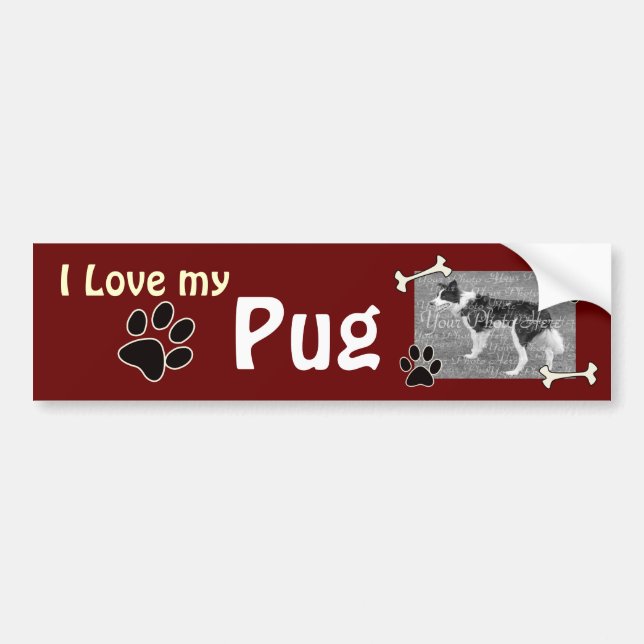 I love my Pug Bumper Sticker (Front)