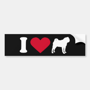"I Love my Pug" Bumper Sticker