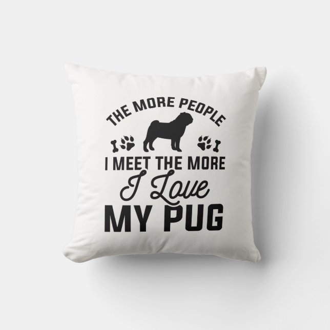 I Love My Pug Cushion (Front)