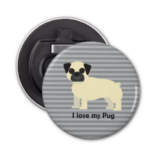 I love my Pug Gray Lined Bottle Opener