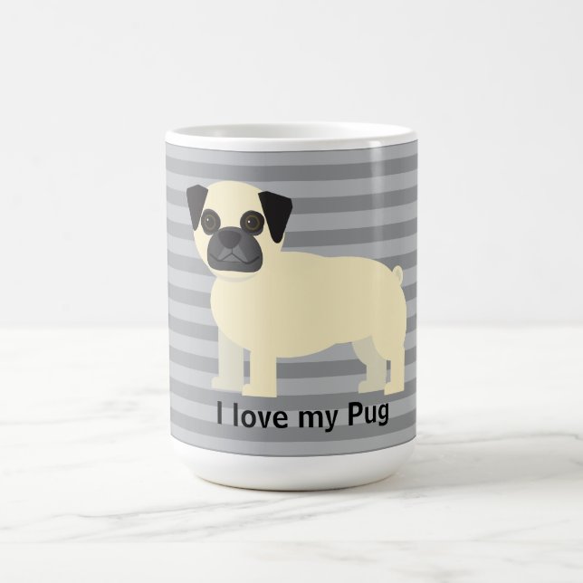 I love my Pug Gray Lined Coffee Mug (Center)