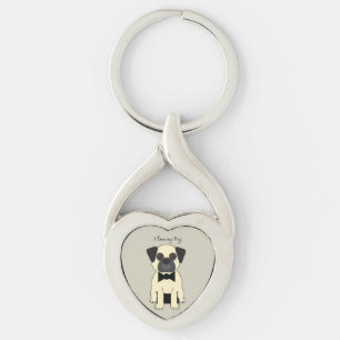 I Love My Pug Key Ring