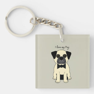 I Love My Pug Key Ring