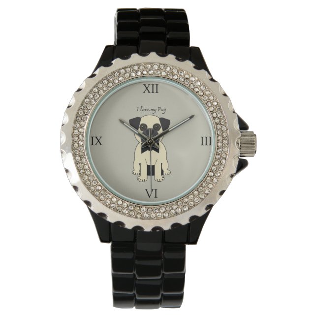 I Love My Pug Watch (Front)