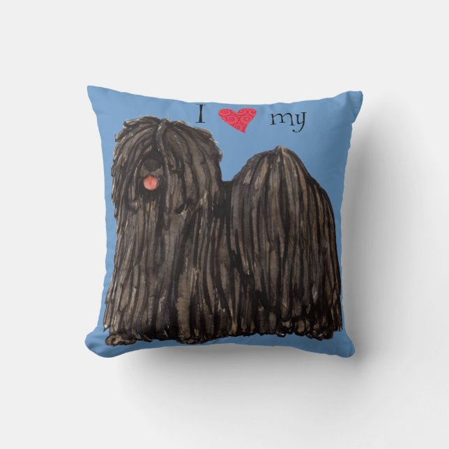 I Love my Puli Cushion (Front)